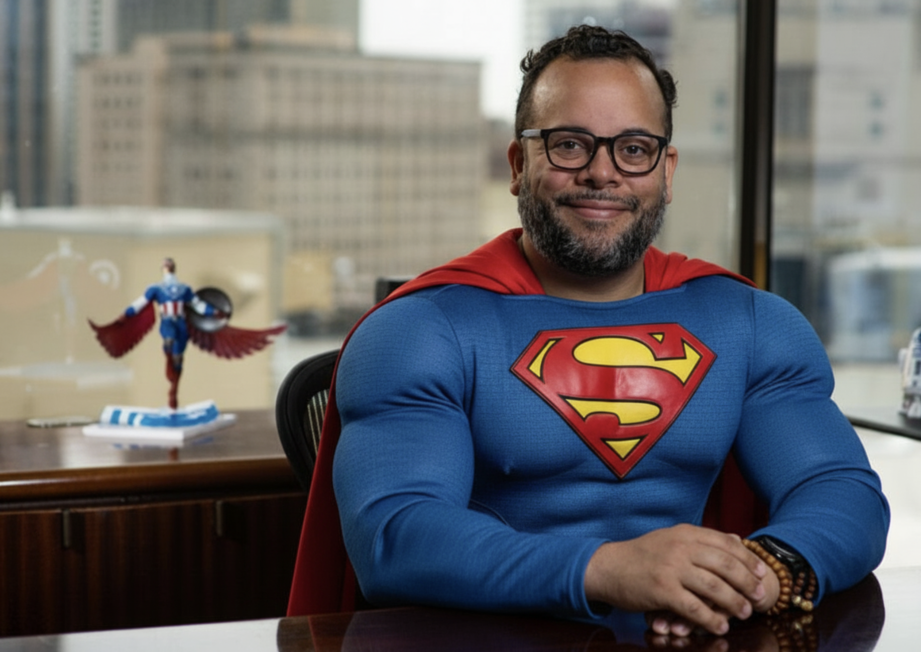 Parody poster of JP Morrell dressed as Superman